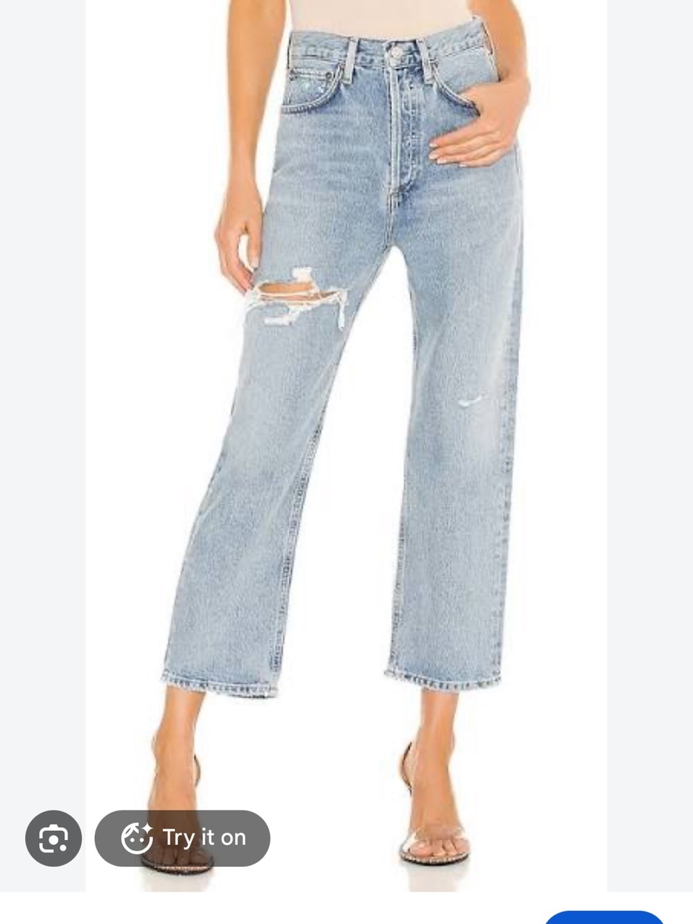 AGOLDE 90’s Crop Denim Jean in Echo size 000 23 Women’s Pants